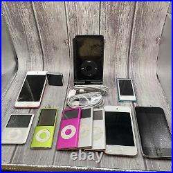 IPod Parts/untested Lot 11 iPods- Various Gen! Look! IPod Classic, Nano, Touch
